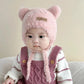Baby Bear Ear Protection Hat Winter Plush Earmuffs Cap 1-3Year Boys Girls Toddler Warm Headgear Bonnet Solid Velvet Kids Beanies