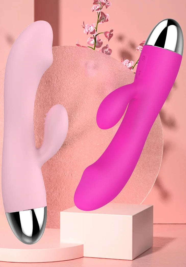 Dual-Headed Multi-Speed G-Spot Vibrator for Women, Body-Safe Silicone Clitoral and Vaginal Stimulator with Ergonomic Design