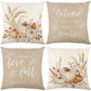 Thanksgiving Harvest Festival Throw Pillow Cover 18x18in with Straw and Pumpkin Pattern for Fall Thanksgiving Decor Living Room