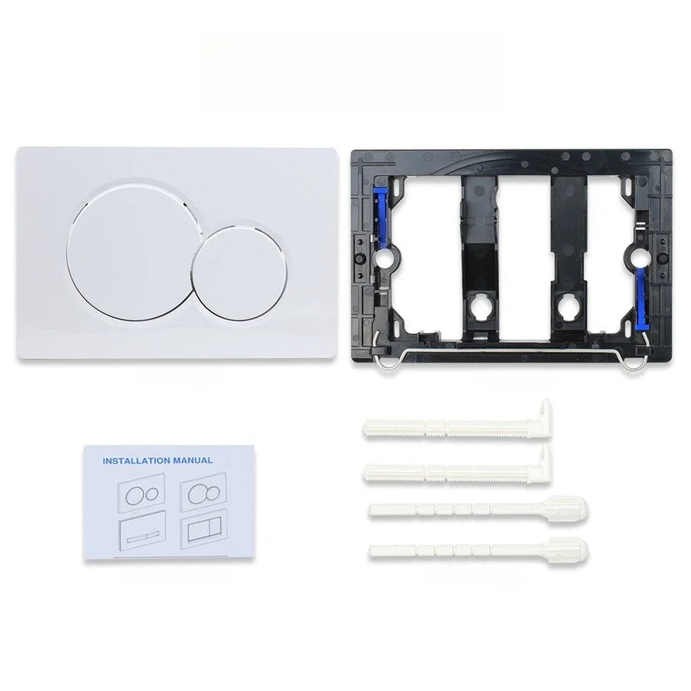 White Dual Flushing Toilet Push Round Buttons Concealed Wall-mount Tanks Flush Pannels Replacement Part Bathroom for Sigma