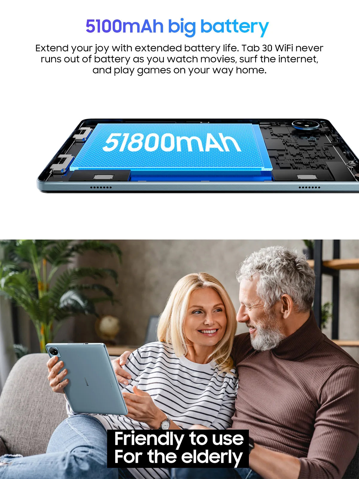 Blackview Tab 30 WIFI Tablet PC 10.1'' 800*1280 HD+IPS Display, Android 13 2GB+64GB,  2.4G/ 5G WIFI 6 Tablet With Dual Speakers