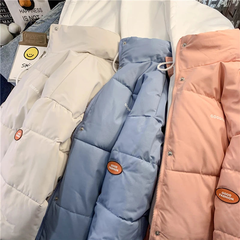 2025 Women's Winter Quilted Jacket Overcoat Thick Cotton Padded Coat Female Oversized  Loose Oversize Coats Hooded Short Parkas