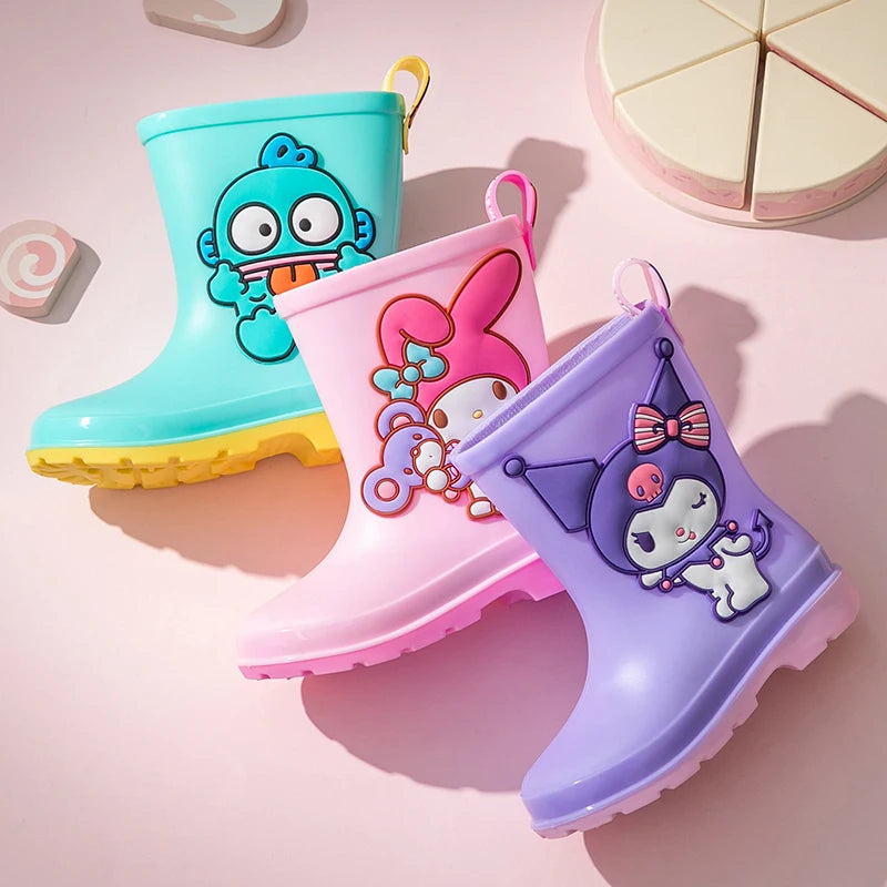 Sanrio Children's Rain Boots Cute Kuromi Melody Pachocco Non-slip Rain Shoes For Boys And Girls Waterproof Shoes Summer Summer