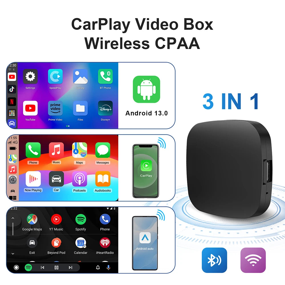 Android 13 TV Box Smart CarPlay Ai Box Wifi Wireless Android Auto Built-in Play Store For YouTube Netflix OEM CarPlay Cars