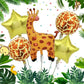 Jungle Safari Theme Foil Balloons Animal Shapes for Birthday Party Decorations Thanksgiving Holiday Events Kids Photo Backdrop