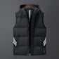 Waistcoat for men spring and autumn waistcoat for Korean men fashion slim handsome vest warm down cotton vest with hat