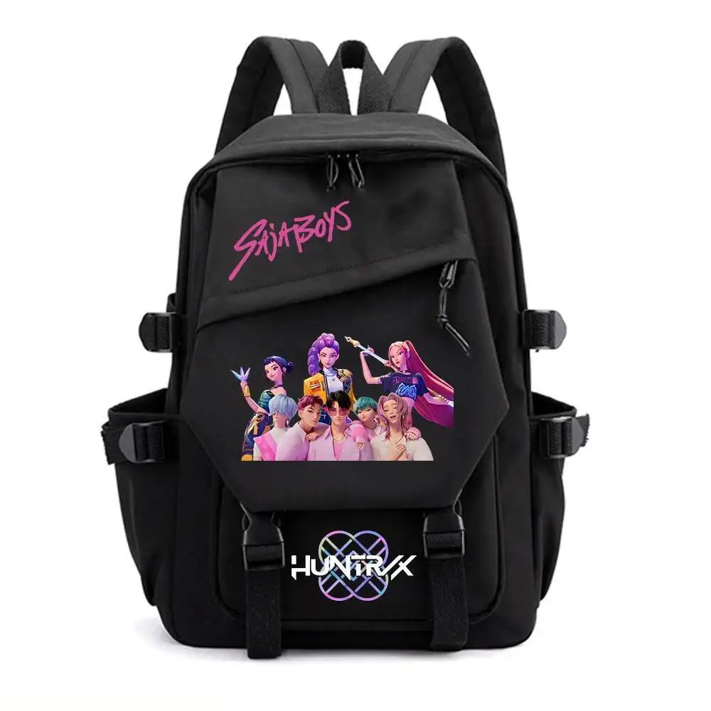 KPop Demon Hunters Huntrix Backpack Women Men Fashion Travel Saja Boys Rumi Zoey Mira Backpacks Outdoor Sport School Bag