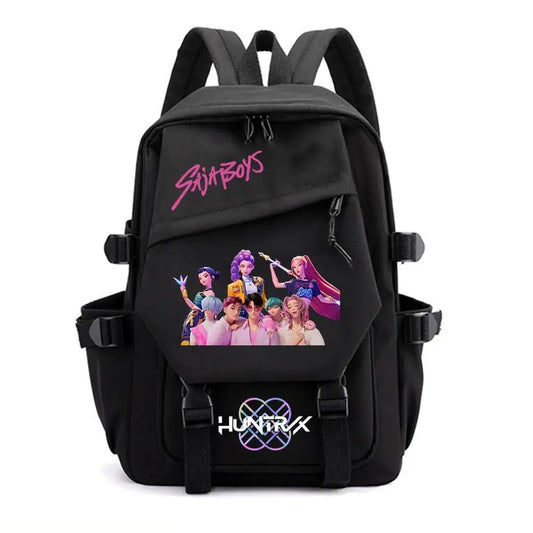 KPop Demon Hunters Huntrix Backpack Women Men Fashion Travel Saja Boys Rumi Zoey Mira Backpacks Outdoor Sport School Bag