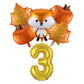 6Pcs Autumn Forest Animals Kids Birthday Party Decoration Squirrel Pine Cone Foil Balloon With 0-9 Number Ball Thanksgiving Gift