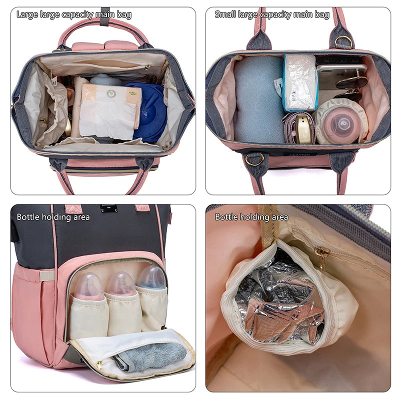 Mommy Bag Fashion Diaper Bag for Baby Nappy Bag Waterproof Mummy Bag with Diaper Pad, Pacifier Bag, Backpack, Hand Bag