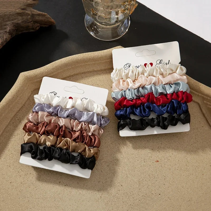 6/12 PCS Elegant women's headband, rubber band, elastic band, softer than silk hair | Satin headband |