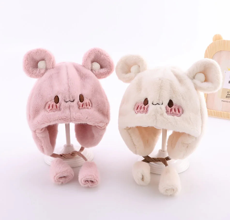Comfy Plush Infant Hats with Ear Flaps Warm Winter Caps for Babies Designed Suitable Cold Weather Warmth Maximum Cozy and Style