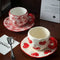 340ML Hand-painted Flower Love heart Ceramic Coffee Cup with Saucer Home Office Water Cup Breakfast Milk Juice Teacup Gift Set