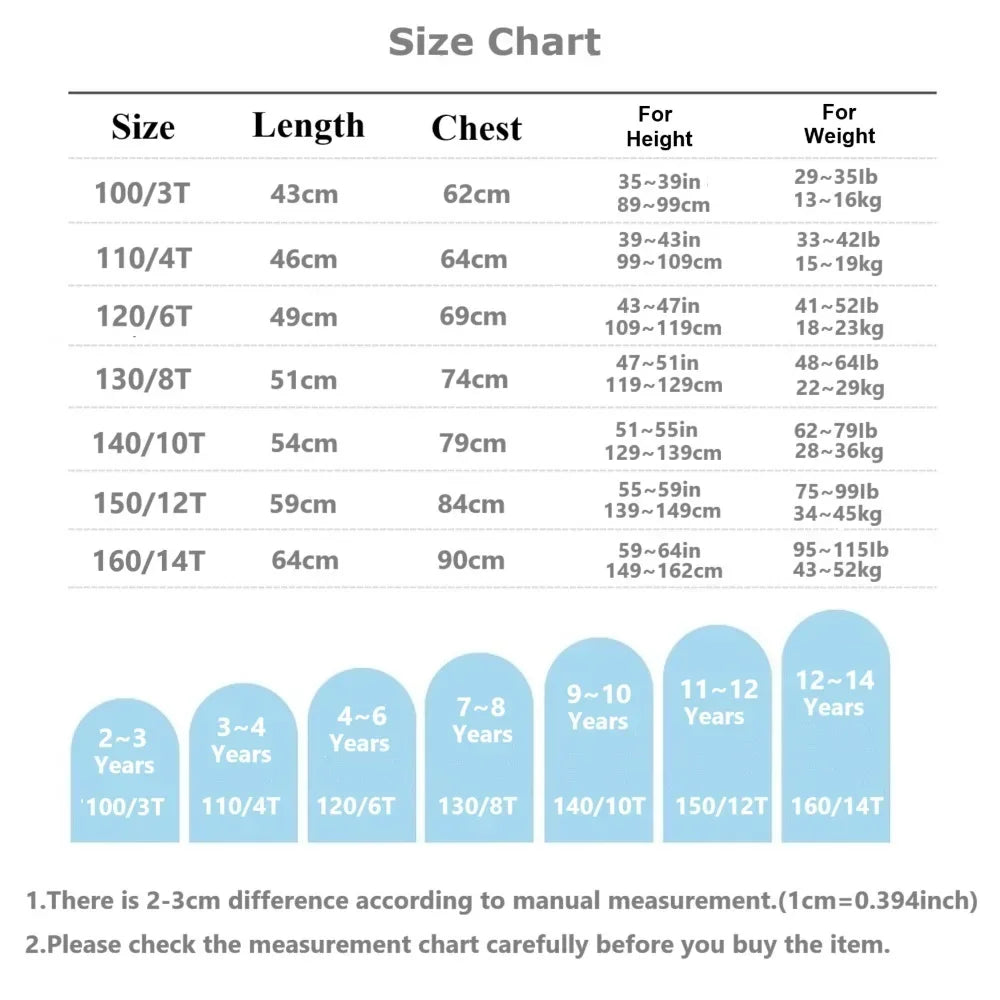 Girls' Fashion Cotton T-shirts with Cherry Fruit Pattern Short Sleeve Girls' Cute Summer Tee Shirts 3-14 Years YT01