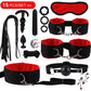 Exotic Bed Bondage Set BDSM Kits Exotic Sex Toys For Adults Games Leather Handcuffs Whip Gag Nipple Clamps Women Sex Products