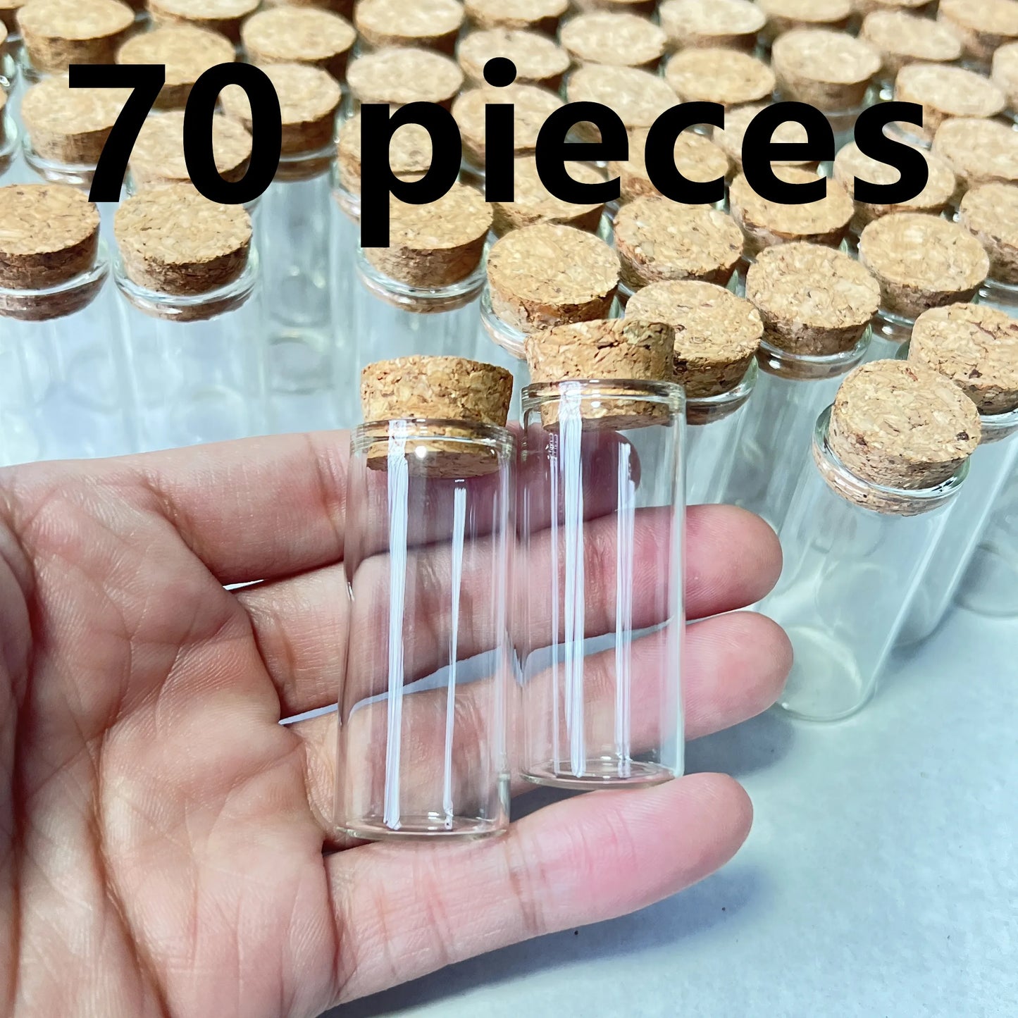 45/70/108 Pcs 10ml Glass Bottles Cork Stoppers Mini Test Tube Jars Tiny Containers For DIY Crafts Wishing Bottles Spice Storage