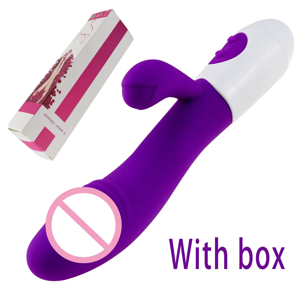 Silicone G Spot Dildo Rabbit Vibrator Dual Vibration 10 Speeds Female Vagina Clitoris Massager Adult Sex Toys For Women