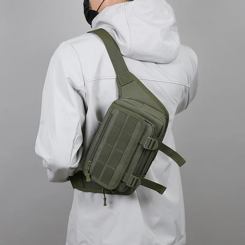 Men's Tactical Fanny Pack Nylon Waist Bag Large Capacity Waterproof Hiking Sports Crossbody Shoulder Bag for Cycling Travel