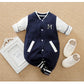 Newborn Baby Baseball Clothes 0 3 6 9 12 Months Boston Cotton Long Sleeve Footies Toddler Boy Clothes Kids Jumpsuit Pyjama Bebe