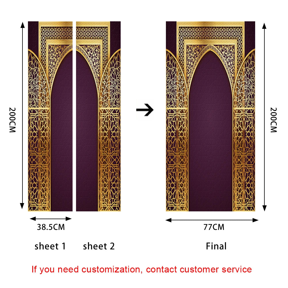 Simulation Of Gilt Leaves DIY Door Stickers Home Decoration Wall Sticker Kitchen Art Mural Peel & Stick Waterpoof PVC Wallpaper