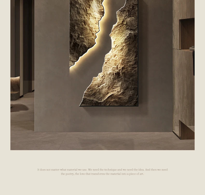 Light Luxury Entrance Decoration Mural Light Abstract Sandstone Texture Hanging Painting Atmospheric 2025 New High-End Corridor