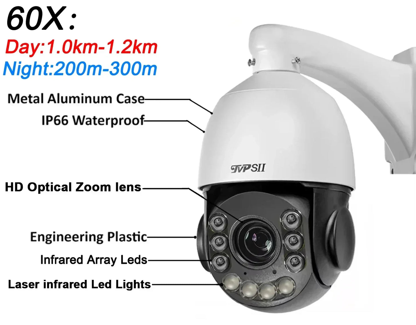 Max.512G Laser Infrared Metal Auto Tracking 4K 8MP 90X Optical Zoom 360° 2.4GHz 5GHz WIFI PTZ Speed Dome Surveillance IP Camera