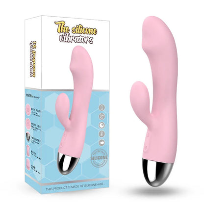 Dual-Headed Multi-Speed G-Spot Vibrator for Women, Body-Safe Silicone Clitoral and Vaginal Stimulator with Ergonomic Design