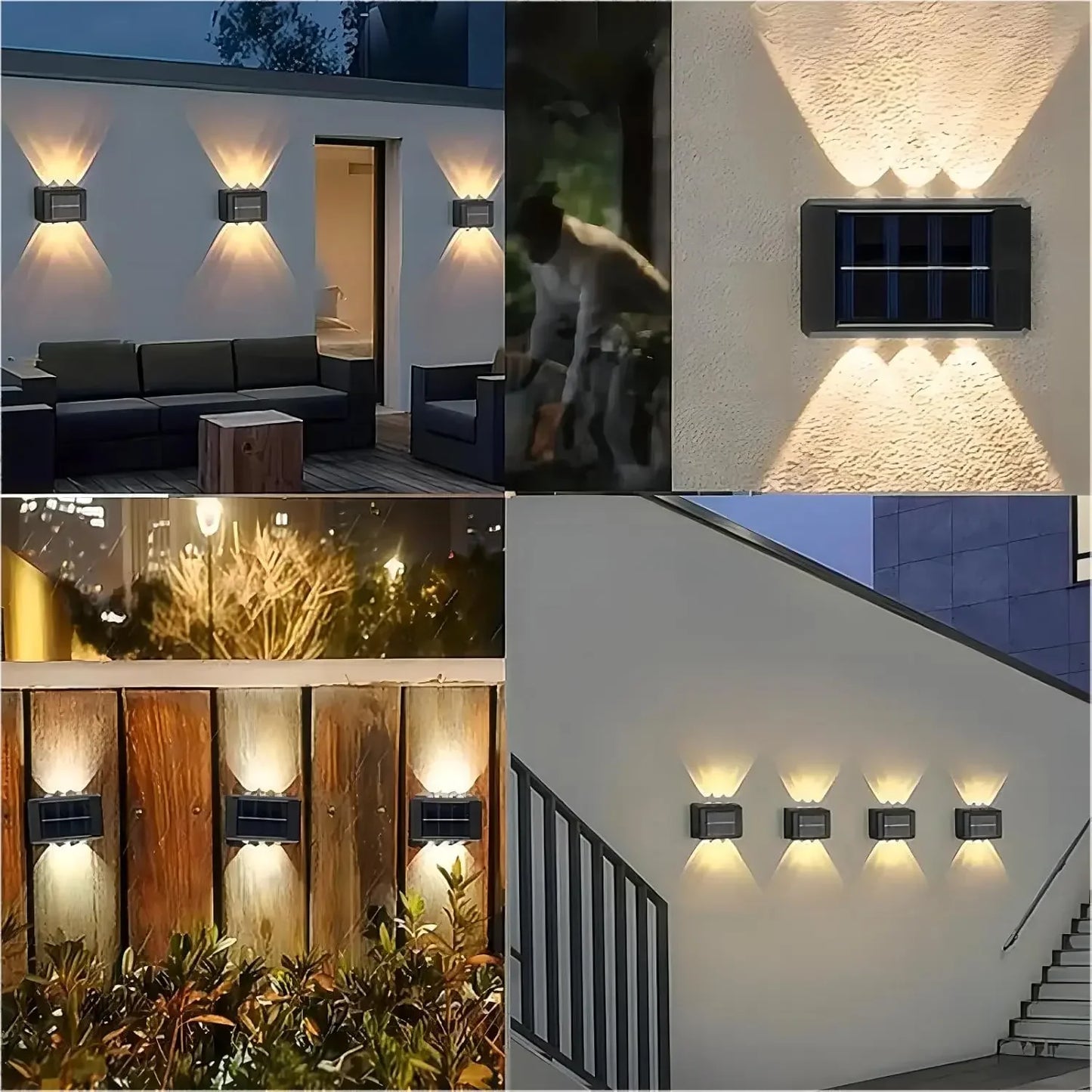 Outdoor LED Solar Garden Light Solar Wall Lamp Up And Down Luminous Waterproof Solar Powered Wall Washer Light Yard Street Decor