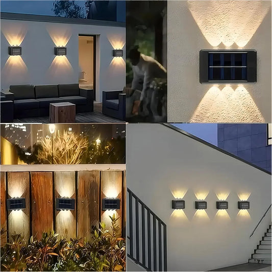 Outdoor LED Solar Garden Light Solar Wall Lamp Up And Down Luminous Waterproof Solar Powered Wall Washer Light Yard Street Decor