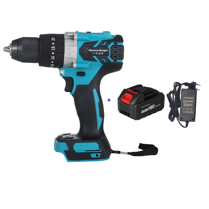 Heimerdinger Brushless Cordless Drill, 1300 In-lb(150N.m) Torque Electric Drill, 1/2" Driver-Drill,2 Variable Speed Drill