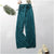 Women Fashion Summer Wide Leg Pants Pleated Ice Silk Trousers Elastic Waist Loose Casual Pants