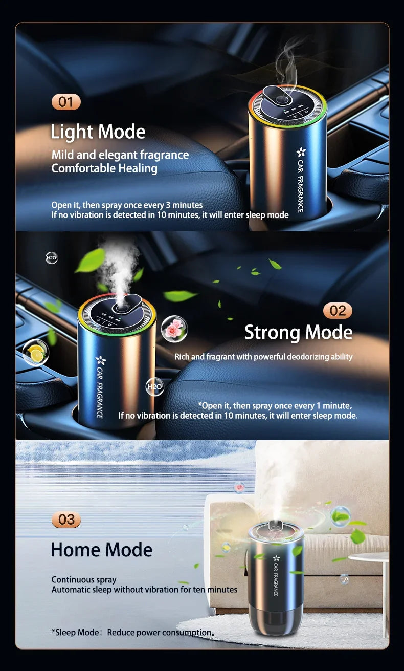 Car Diffusers For Essential Oils Aromatherapy Diffuser 50ML Fragrance Diffuser Waterless Auto Off Scent Machine For Room Car