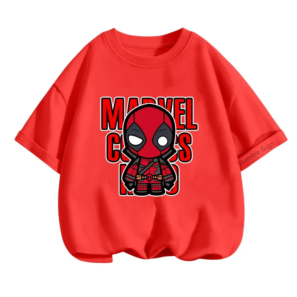 Superhero Iron Man Tshirt Kids 3 -14 Years Old Boys Clothes Top Tees The Avengers Baby Clothes Girls  T-shirts Teen Clothes