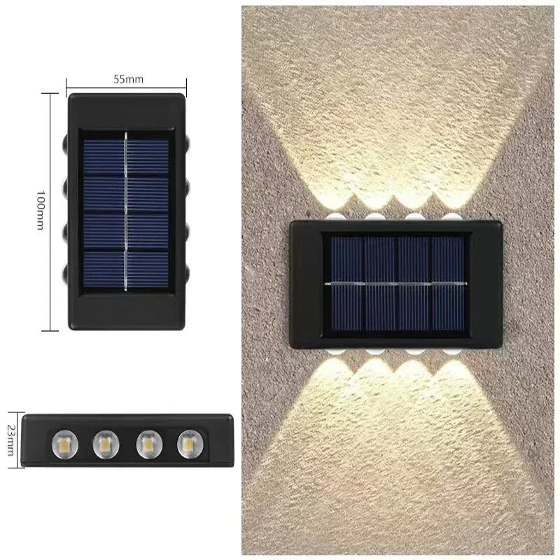 Outdoor LED Solar Garden Light Solar Wall Lamp Up And Down Luminous Waterproof Solar Powered Wall Washer Light Yard Street Decor