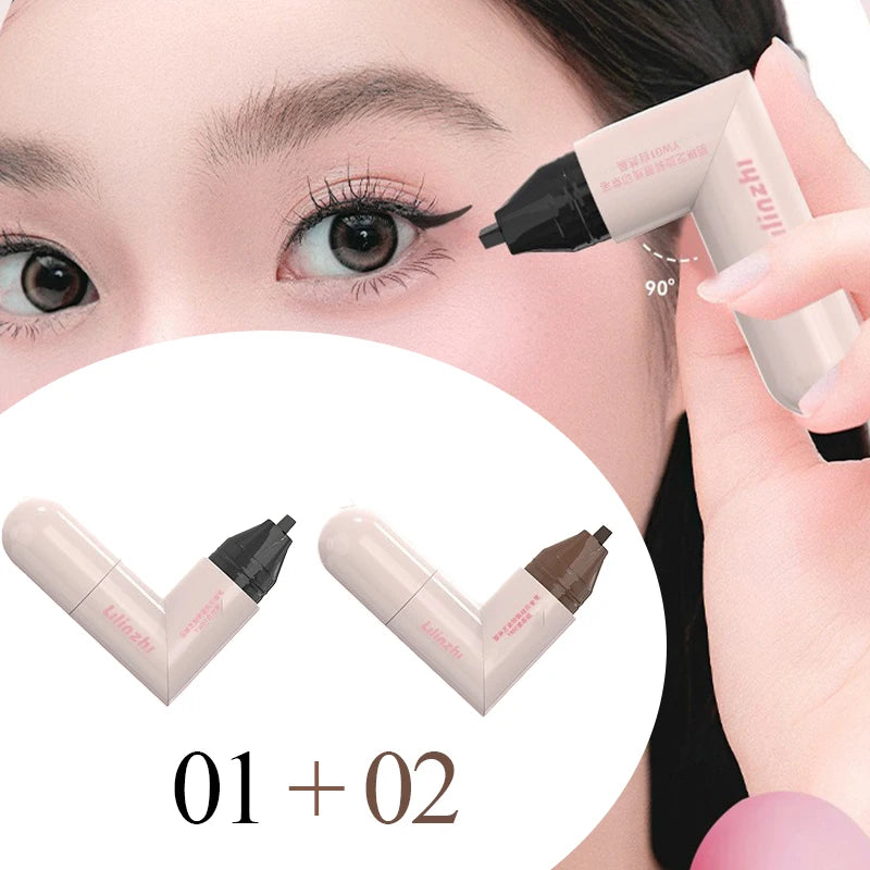 Rotating Eyeliner Stamp Pen Quick-drying Waterproof Eyeliner Liquid Long-lasting Black Brown Eyeliner Small Portable Eye Liner