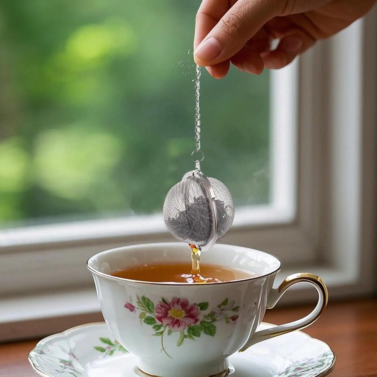 Tea Infuser Ball Stainless Steel Filter Ball Fine Mesh Tea Sieve for Matcha Coffee Baking Cooking Travel Work Kitchen Cocktail