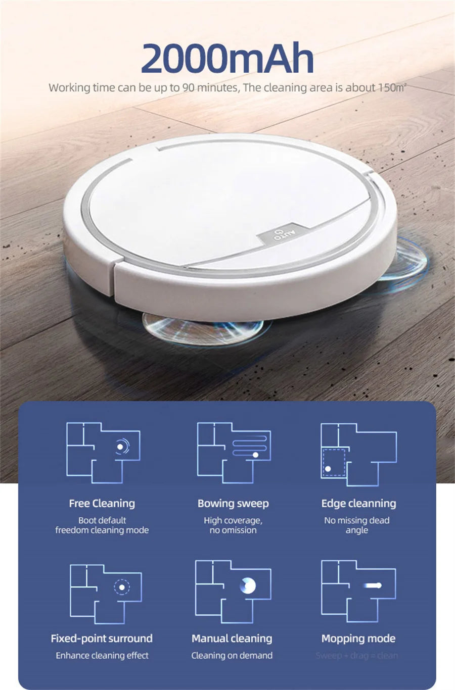New Wireless Smart Robot Vacuum Cleaner Multifunctional Super Quiet Vacuuming Mopping Humidifying For Home Use Home Appliance