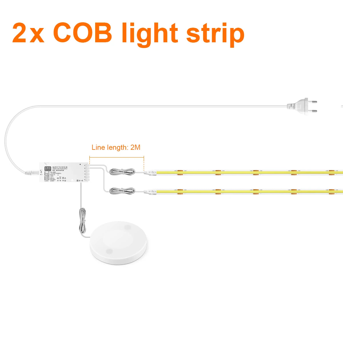 LED Acoustic Board Decorative COB Light Strip Touch Dimmable Wall Background Lamp Show Shelf Under Cabinet Bedroom Night Light