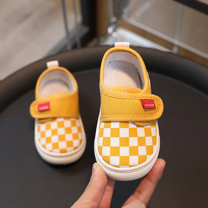 Children's Canvas Shoes Four Seasons Paragraph Boys and Girls Cloth Shoes Soft Non-slip Breathable Not Hot Baby Casual Shoes