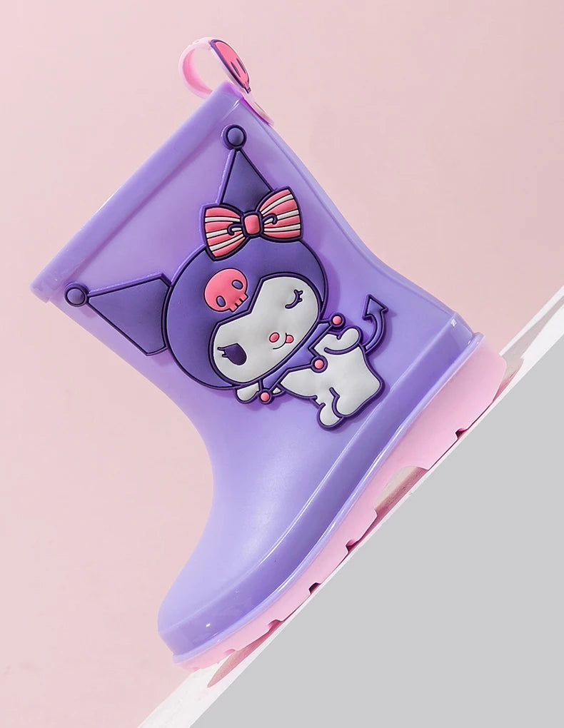 Sanrio Children's Rain Boots Cute Kuromi Melody Pachocco Non-slip Rain Shoes For Boys And Girls Waterproof Shoes Summer Summer