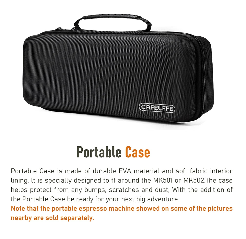 Cafelffe Portable Travel Bag Portable Coffee Machine Outdoor Combination Gift Giving Camping hiking EVA case with MK501 MK502