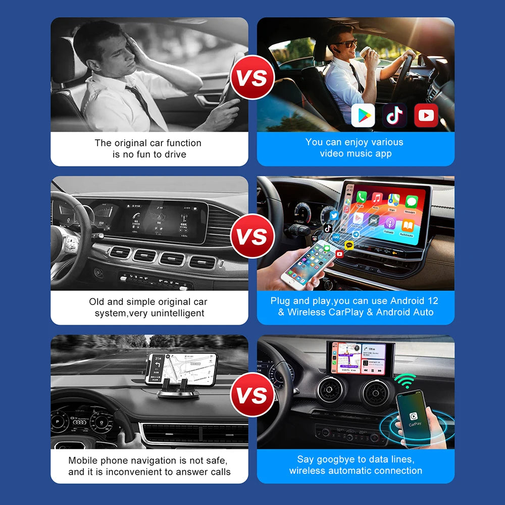 Android 13 TV Box Smart CarPlay Ai Box Wifi Wireless Android Auto Built-in Play Store For YouTube Netflix OEM CarPlay Cars