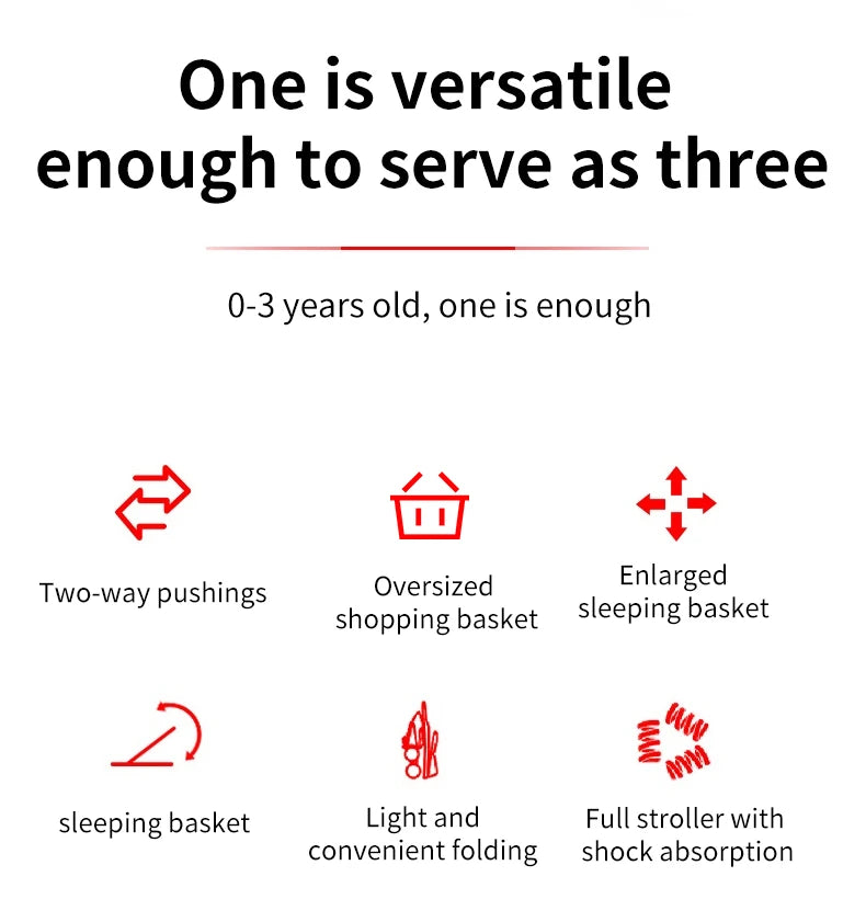 Magic ZC Lightweight stroller Baby stroller 3 in 1 Baby carriage strollers for baby light carts Baby carriage PU 3in1 stroller