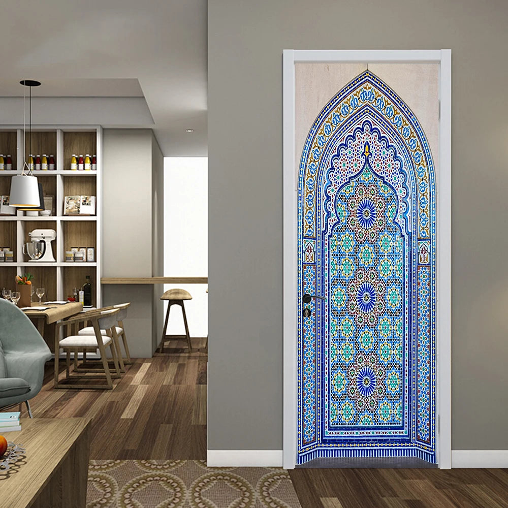 Simulation Of Gilt Leaves DIY Door Stickers Home Decoration Wall Sticker Kitchen Art Mural Peel & Stick Waterpoof PVC Wallpaper