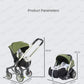 Baby Stroller, Multifunctional Stroller Foldable with Car Seat Baby Car Carriage Portable Baby Stroller 3in1