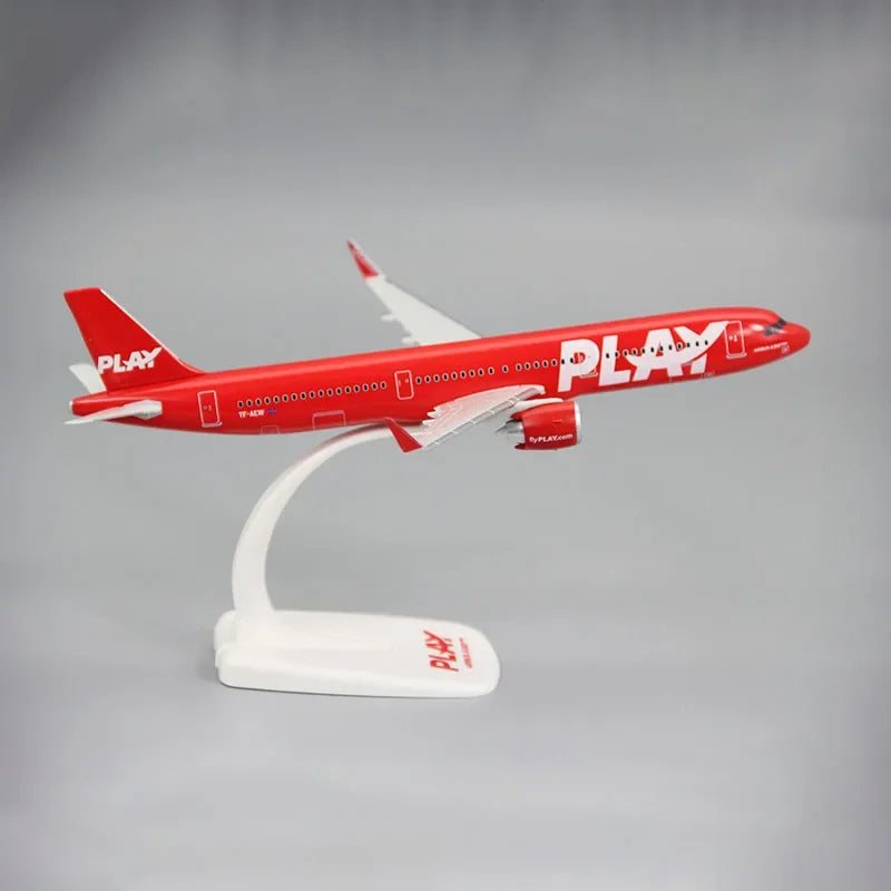 1:200 Scale Airplane Model Toys A321NEO Flyplay Iceland Play Air ABS Plastic Aircraft Plane Model Toy Assembly Souvenir Toys