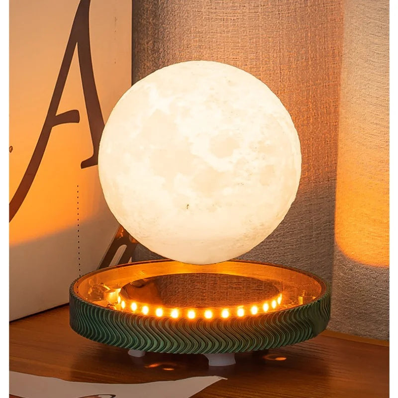 Magnetic Levitating Bulb Saturn Moon Lamp Levitating Rotating Table Lamp Creative Office Home Decoration Unique Gifts