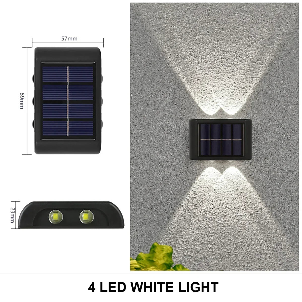 Outdoor LED Solar Garden Light Solar Wall Lamp Up And Down Luminous Waterproof Solar Powered Wall Washer Light Yard Street Decor