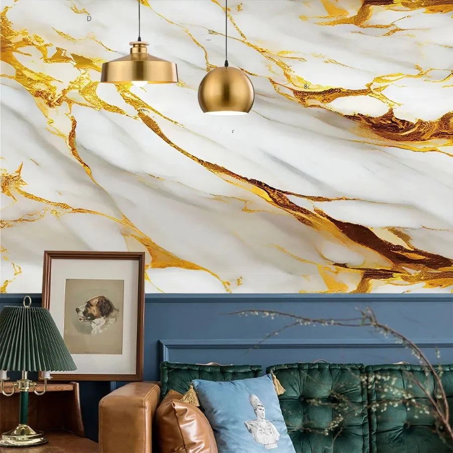 Imitation Marble Self-adhesive Wallpapers for Kitchen Decoration PVC Peel and Stick Wall Stickers Faux Tiles Wall Papers Home