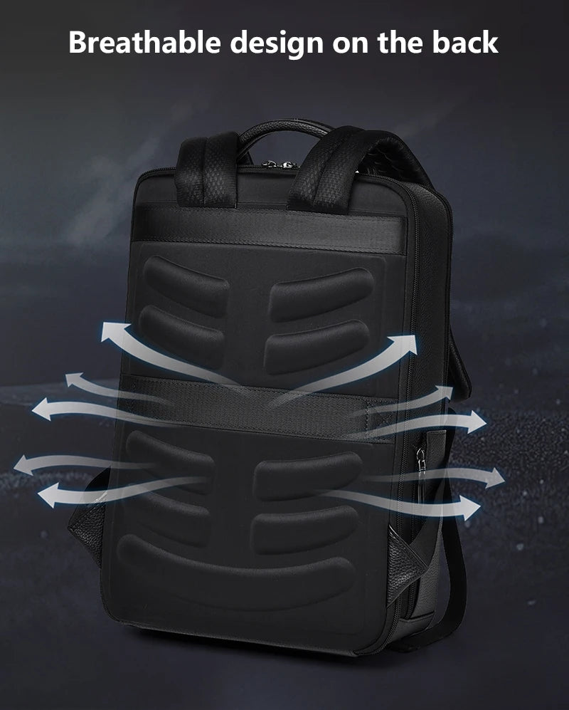 Executive Backpack Men PU Leather USB Charging Satchel Briefcase Office Travel Laptop Office Business Shoulder Back Pack Male